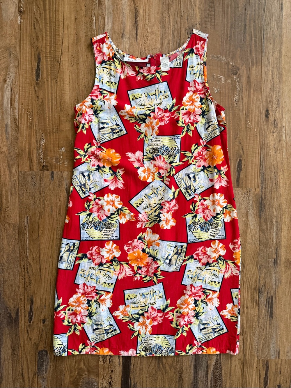 *Vintage* Villager a Liz Claiborne Co. - Tropical Print Sleeveless Dress Medium